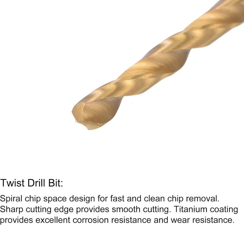 uxcell M2.5 x 0.45 Spiral Point Thread Tap and 2.1mm Twist Drill Bit Set, Metric Titanium Plated 6542 High Speed Steel Machine Screw Thread Tap Threading Tool - Image 3